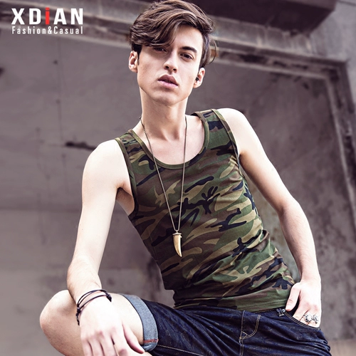 Камуфляжный спортивный дышащий летний жилет для спортзала без рукавов, в обтяжку