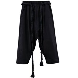 Crocket pants hanging crotch pants big crotch pants harem pants breeches linen 9-point skirt pants hair stylist nightclub trendy men flying squirrel pants
