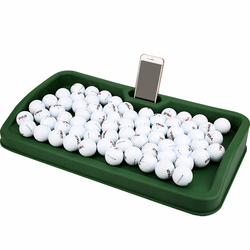 Pgm Golf Tee Box Driving Range Supplies With Mobile Phone Holder Soft Rubber Design Large Capacity To Prevent Water Accumulation