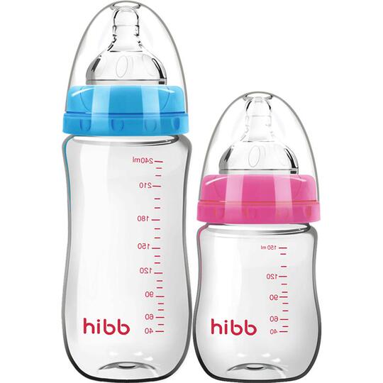 Biberon en Verre Ho Babe - 240ml Anti-Colique, Col Large