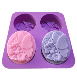Xj596 Silicone Handmade Soap Mold Silicone Mold Candle Flower Mold Soap About 120g Butterfly Mold