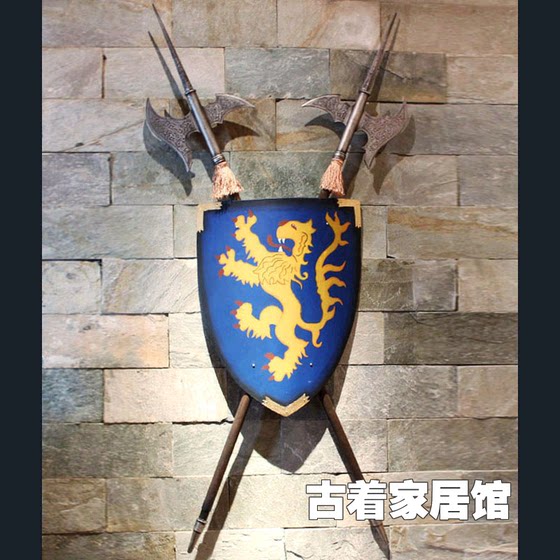 欧洲中世纪骑士挂饰/武士盔甲佩剑/欧式酒吧餐厅迪厅售楼处墙挂饰