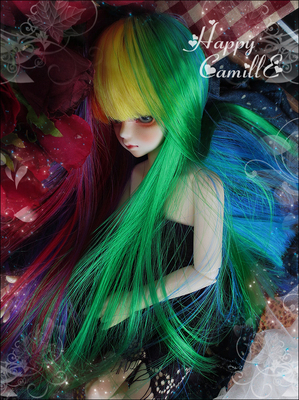 taobao agent BJD/SD 4 -point doll wigs/high -temperature silk fantastic one -size -fits -straight color colorful seven color 1/4,1/3