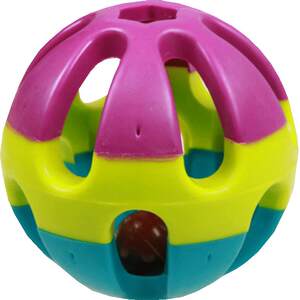 
Bobo three-color plastic bell ringing ball pet toy plastic sound toy dog ​​toy cat toy
