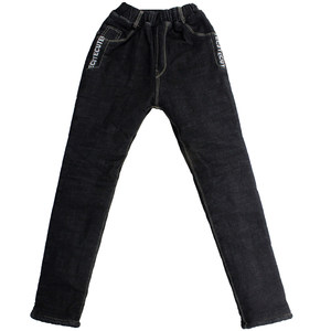 2023 Winter children's clothing boys denim jeans plus cotton plus cotton thickened new children's cotton pants in cotton pants with cotton pants