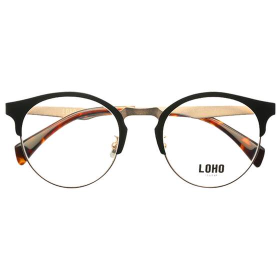 
LOHO myopia glasses for women, fashionable alloy half-frame Korean style trendy literary round frame glasses for men GX9031