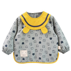 Baby Clothes Pure Cotton Bear Baby Boy Waterproof and Anti-Dirty Reverse Dressing Bib Baby Clothes Children's Dinner Clothes