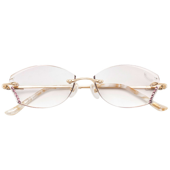 
Phantom Light and Stylish Pure Titanium Frameless Diamond Cut Edge Myopia Glasses for Women Customizable Presbyopia Progressive Film M8311