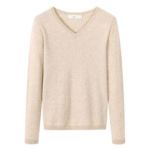 Wanli (Clothing) Autumn and Winter New Cashmere Sweater Women's V-neck Pullover Thin Bottom Slim Fit Knitted Sweater