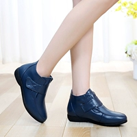 Демисезонные короткие сапоги, обувь для матери для кожаной обуви, ботинки для отдыха, из натуральной кожи, для среднего возраста