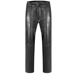 Autumn And Winter Velvet Thickened Leather Pants For Men, Loose Work Pants, Windproof, Waterproof, Oil-proof, Wear-resistant, Middle-aged And Elderly Motorcycles