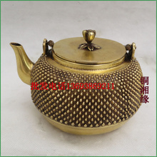 Фенг Шуи Медь Чистый медный чайник кувшин с кувшиной