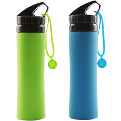 Silicone foldable portable travel large capacity sports water bottle