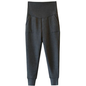 Maternity pants for autumn and winter wear sports pants for bottoming sweatpants for winter plus velvet thickened warm cotton pants for maternity clothes for winter
