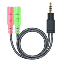 Mobile Phone Headphones Splitter Audio Cable Two-in-One Microphone Converter Single Hole Earphone Mic Adapter For Laptop