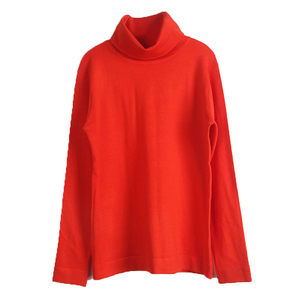 Silk cotton high neck sweater autumn and winter slim fit, free pile up collar, multi-color and versatile base knit sweater for women