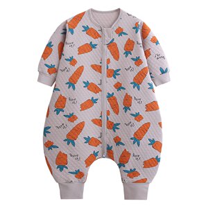Hucibi split leg sleeping bag spring and autumn and winter pajamas thin cotton kick kick, baby split leg baby, child and young children sleeping bag