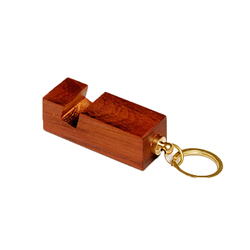 Mini Mahogany Mobile Phone Holder Lazy Wooden Smartphone Holder Car Keychain
