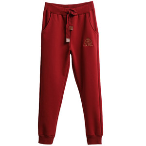 Winter embroidery lambscurus and velvet thick casual pants ladies cotton pants pencil pants loose sports pants small feet pants female
