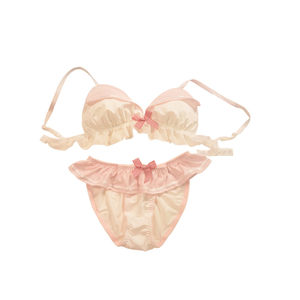 Japanese Soft Girl Cute Girl Rabbit Ear Underwear Small Chest Flat Chest Thin Style Steel Ring Free Triangle Cup Bra Set