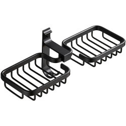 Hole-free wall-mounted Nordic ins double-compartment soap dish