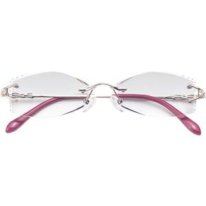 
Myopia glasses women's frameless diamond edge-cut eye frame frame can be equipped with degree color-changing anti-blue radiation lens