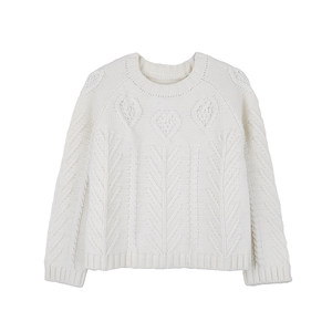 MISS original autumn and winter sweet retro loose krav up round neck thick wool wool sweater bottom sweater female
