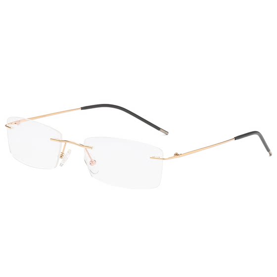 Mirror with titanium pure titanium ultra -light frameless glasses frame glasses rack myopia myopia Men and women face retro literary folding