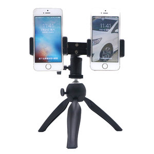 
Desktop tripod live broadcast dual mobile phone clips portable handheld 2-position shooting multi-function adjustable angle bracket