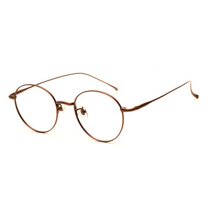 
Korean style trendy gold-rimmed round glasses frame for women, retro pure titanium frame flat decorative mirrors for myopic boys