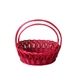 Portable flower basket rattan storage basket