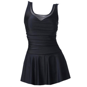 Dress swimsuit female summer 2024 new net red wind black, thin conservative large size fat MM cover meat
