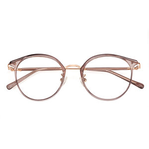 
Ultra-light transparent glasses frame for short-sighted women Korean style trendy round face retro round frame TR90 glasses frame without makeup eyes can be matched