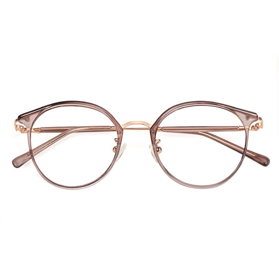 
Ultra-light transparent glasses frame for short-sighted women Korean style trendy round face retro round frame TR90 glasses frame without makeup eyes can be matched