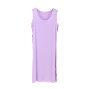 No trace vest skirt Female Xia thin Modal round collar bottom skirt shows thin A -line skirt large size dress mid -length
