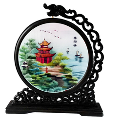 Hunan Embroidery Gifts, Fully Hand-embroidered Double-sided Embroidery, Living Room Entrance Ornaments, Hunan Famous Place, Zhangjiajie Yueyang Tower Specialty