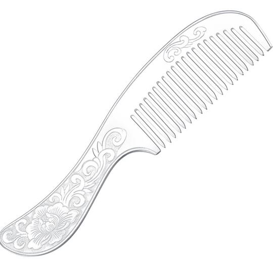 999 Pure Silver Comb with Enamel Snowflake Design, Handmade Silver Hair Comb & 999 sterling silver snowflake comb: your hair growth secret  main image 2