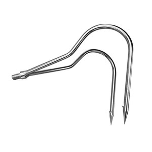 
2 claws 3 claws stainless steel hook blue cover rod telescopic rod with barbs double hook 2m4 meters round pointed 3 claw hook