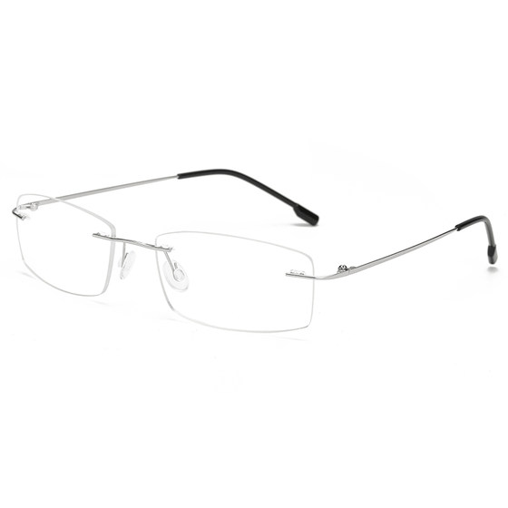 Myopia glasses rack glasses frame men's and women's ultra -light titanium alloy frameless glasses change color changing