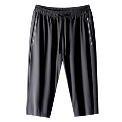 Ice silk shorts men's sports cropped pants men's summer thin