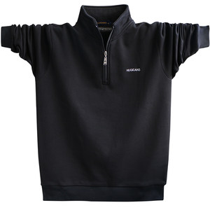 Spring and autumn long -sleeved stand -up collar coat men's clothing men's sweater classic simple model loose loose bottoming shirt