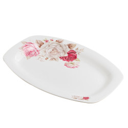 Japanese household ceramic steamed fish plate bone china rectangular