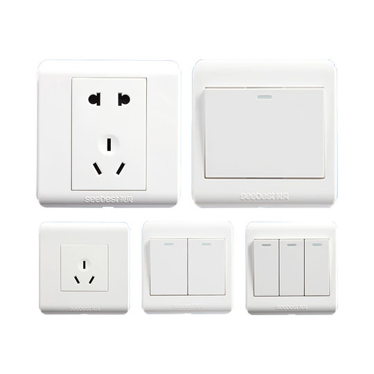 Shibei Wall Switch Socket Panel 86 Type TV Cable Socket - White Q1 Series