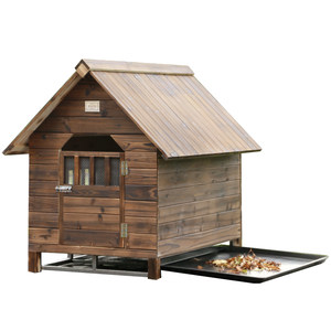 
Carbonized wood dog house with toilet outdoor indoor kennel pet kennel dog cage kennel dog room cat kennel solid wood dog house
