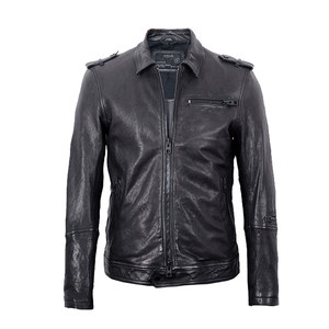 Leather Merchant Men+British vegetable tannant cotton leather coat men's jacket lapel zipper European and American retro locomotive LM9141A
