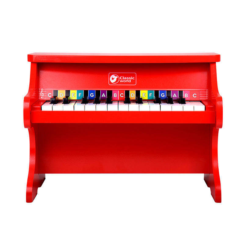 Petit Piano Rouge En Bois Hape - Instrument De Musique Éducatif 18 Touches Pour Enfants Dès 3 Ans Petit Piano Rouge Enfant