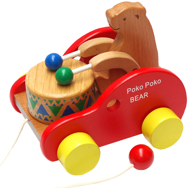 Jouet à Tirer éléphant En Bois – Marche Et équilibre Avec Clochette – Pour Enfants De 1 An – Motricité Fine, Roues Silencieuses