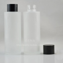 100ML透明磨砂 透明玻璃瓶乳液瓶化妆水瓶配内塞黑盖 化妆工具瓶