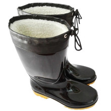 Резиновые сапоги осень и зима плюс бархатные мужские теплые резиновые сапоги со средней трубкой плюс съемная хлопковая водная обувь резиновые сапоги нескользящая резиновая обувь снег