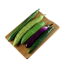 Simulation Fake Fruit And Vegetable Model Silicone Bitter Green Cucumber Eggplant Corn Lotus Root Kitchen Cabinet Soft Decoration Furnishing Props